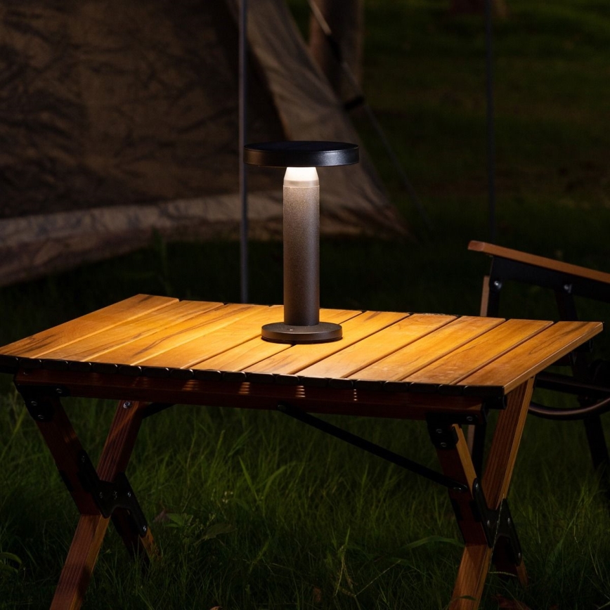 Zuma Line - LED Stmívatelná solární nabíjecí stolní lampa LED/2W/2000 mAh IP44 černá