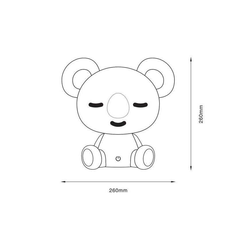 Zuma Line - LED Stmívatelná dětská dotyková stolní lampa LED/3W/230V koala šedá