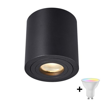 Zuma Line - LED RGBW Stmívatelné koupelnové bodové svítidlo 1xGU10/4,8W/230V IP44 černá + dálkové ovládání
