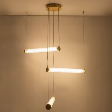 Zuma Line - LED Stmívatelný lustr na lanku LED/64W/230V 2700-6500K zlatá + dálkové ovládání