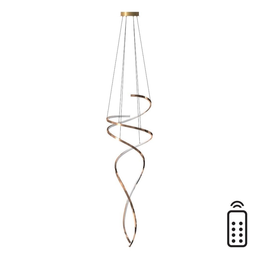Zuma Line - LED Stmívatelný lustr na lanku LED/68W/230V 3000/4000/6000K rose gold + dálkové ovládání