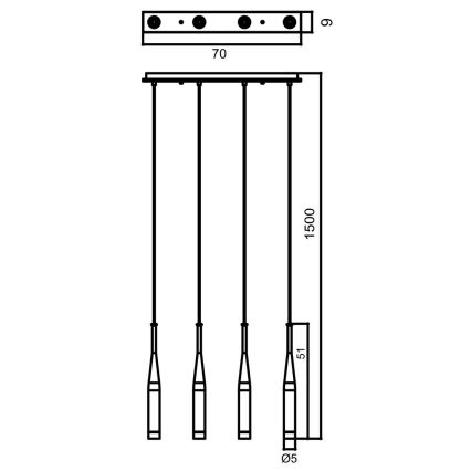 Zuma Line - Lustr na lanku 4xG9/40W/230V