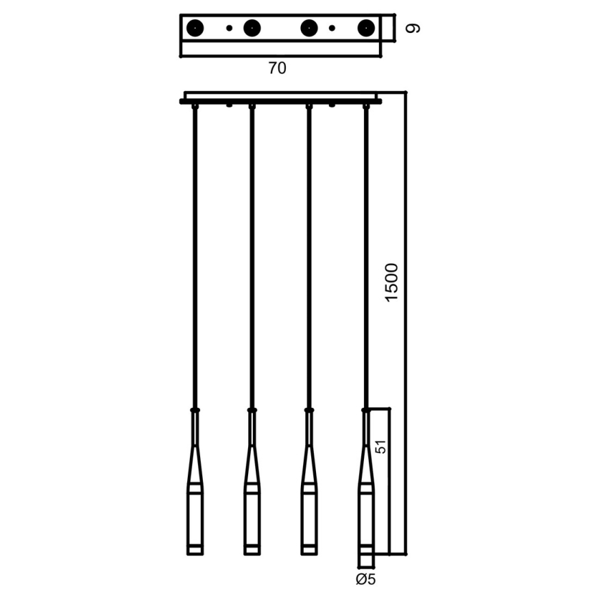 Zuma Line - Lustr na lanku 4xG9/40W/230V