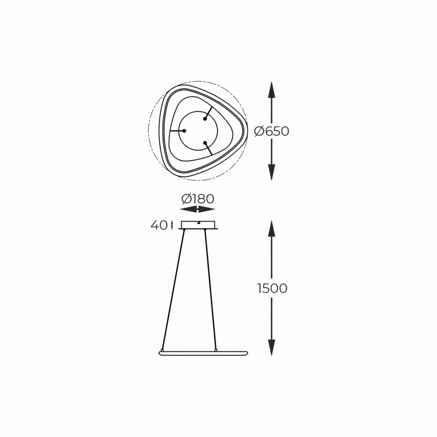 Zuma Line - LED Stmívatelný lustr na lanku LED/34W/230V 3000K černý lesklý chrom