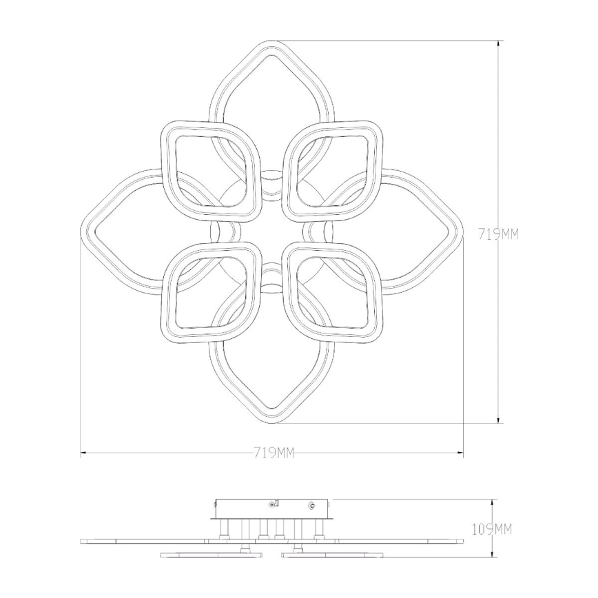 Zuma Line - LED Stmívatelné stropní svítidlo LED/75W/230V 3000-6000K černá + dálkové ovládání