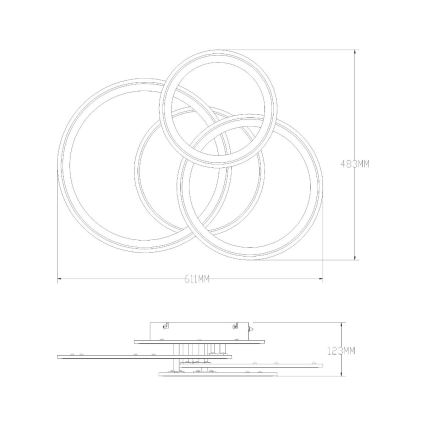 Zuma Line - LED Stmívatelné stropní svítidlo LED/55W/230V 3000-6000K bílá + dálkové ovládání