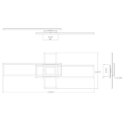 Zuma Line - LED Stmívatelné stropní svítidlo LED/55W/230V 3000-6000K černá + dálkové ovládání