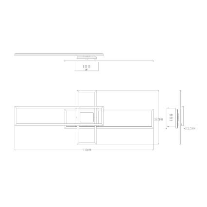 Zuma Line - LED Stmívatelné stropní svítidlo LED/55W/230V 3000-6000K černá/zlatá + dálkové ovládání