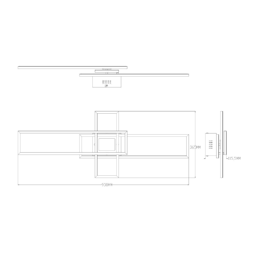 Zuma Line - LED Stmívatelné stropní svítidlo LED/55W/230V 3000-6000K černá/zlatá + dálkové ovládání