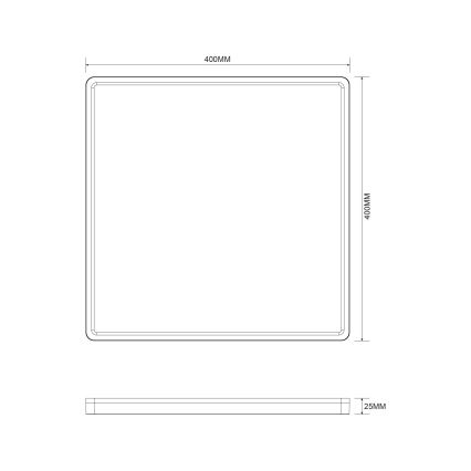 Zuma Line - LED Stmívatelné stropní svítidlo LED/38W/230V + LED/12W 3000/4000/5500K 40x40 cm černá