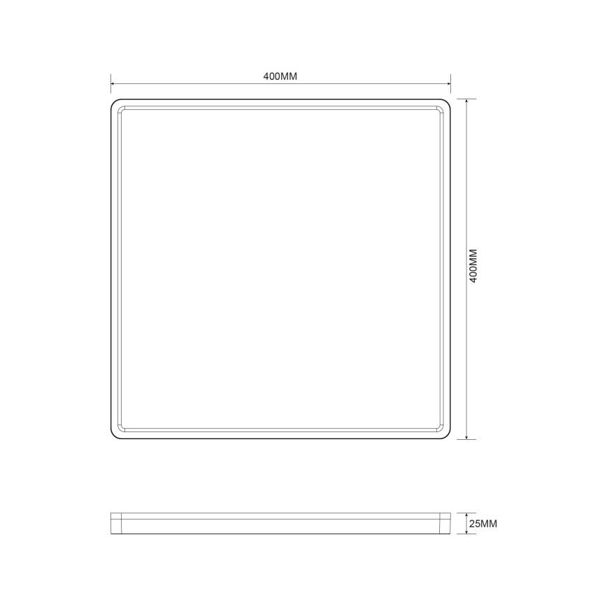 Zuma Line - LED Stmívatelné stropní svítidlo LED/38W/230V + LED/12W 3000/4000/5500K 40x40 cm černá