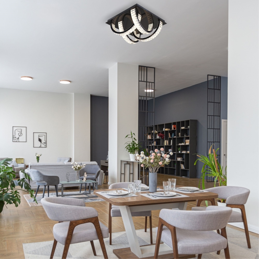 Zuma Line - LED Stmívatelné křišťálové stropní svítidlo LED/23,5W/230V 2700-6000K černá + dálkové ovládání