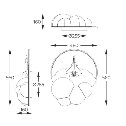 Zuma Line - LED Stmívatelné dětské stropní svítidlo LED/37W/230V raketa