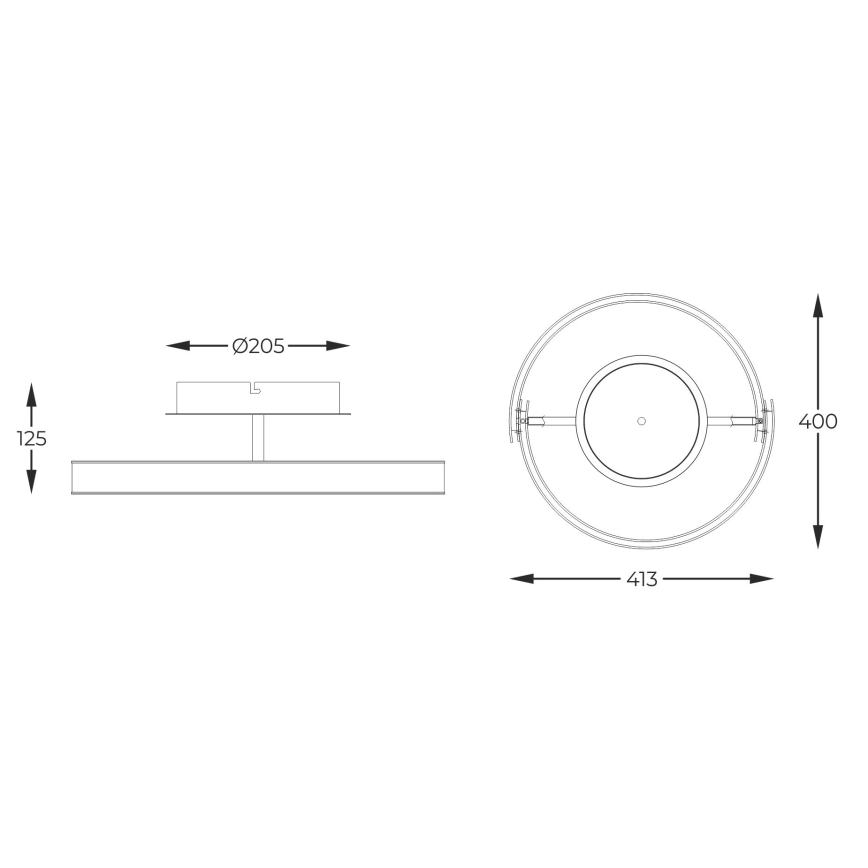 Zuma Line - LED Stmívatelné stropní svítidlo LED/24W/230V černá/zlatá