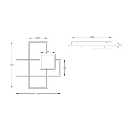 Zuma Line - LED Stmívatelné stropní svítidlo LED/46W/230V černá