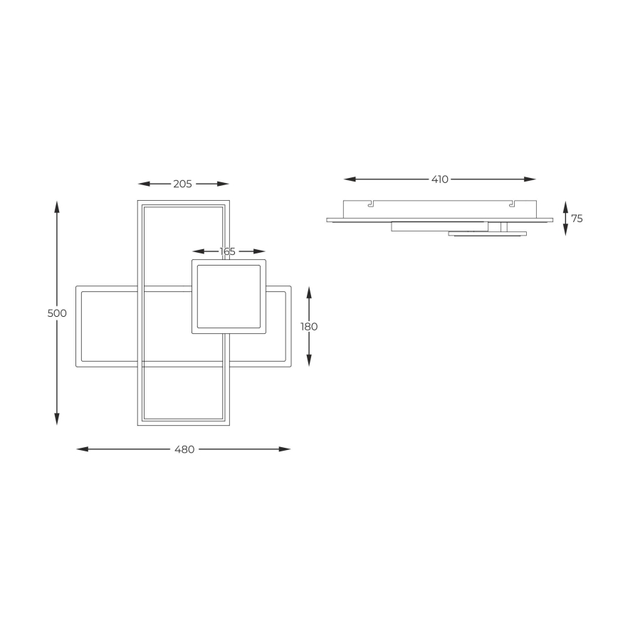 Zuma Line - LED Stmívatelné stropní svítidlo LED/46W/230V černá