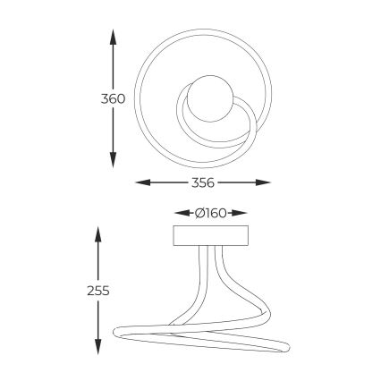 Zuma Line - LED Stmívatelný přisazený lustr LED/26W/230V černá