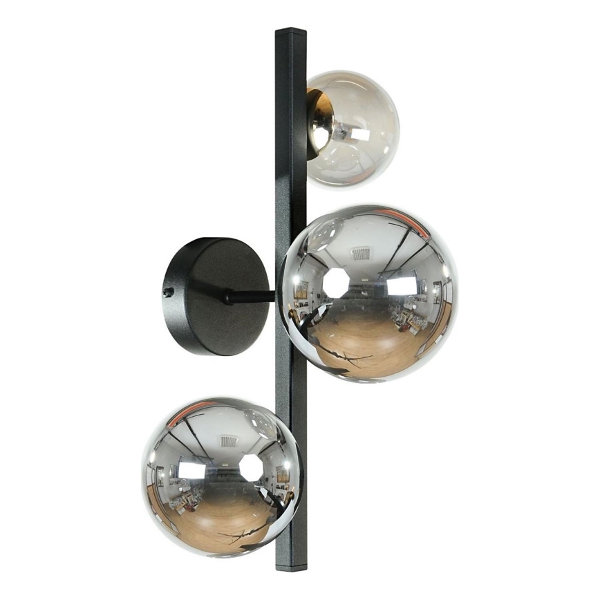 Zuma Line - Nástěnné svítidlo 3xG9/8W/230V černá/kouřová černá