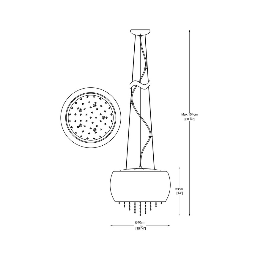 Zuma Line - Křišťálový lustr na lanku 5xG9/42W/230V