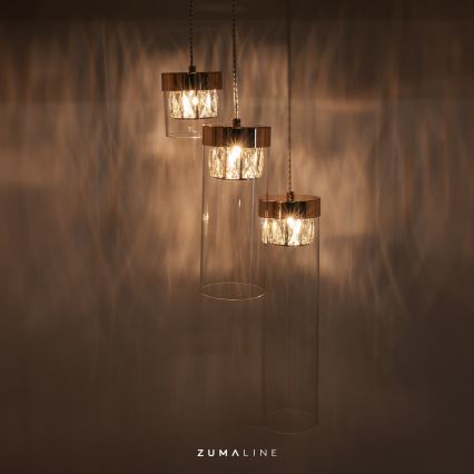 Zuma Line - Křišťálový lustr na lanku 3xG9/28W/230V