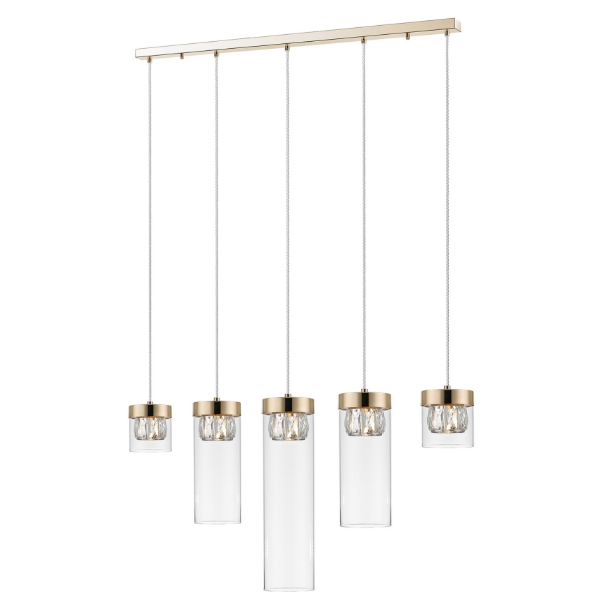 Zuma Line - Křišťálový lustr na lanku 5xG9/28W/230V