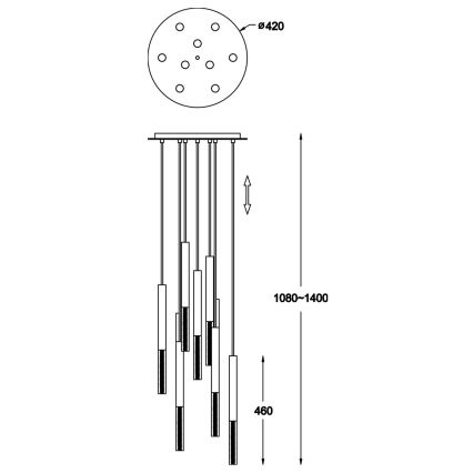 Zuma Line - LED Lustr na lanku 9xLED/5W/230V