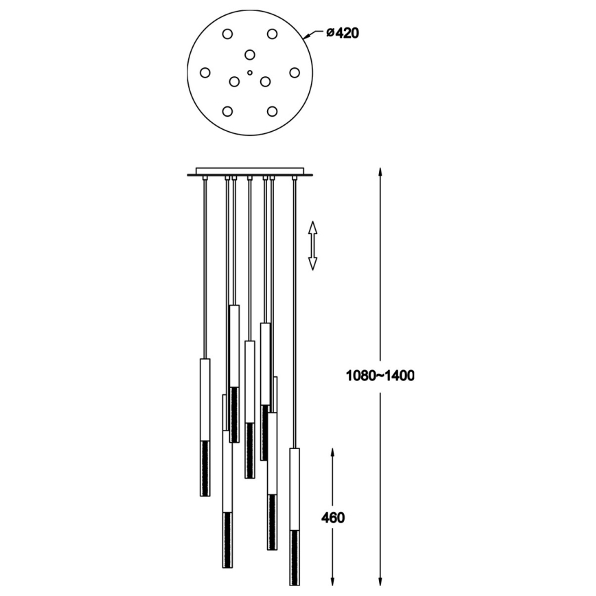 Zuma Line - LED Lustr na lanku 9xLED/5W/230V