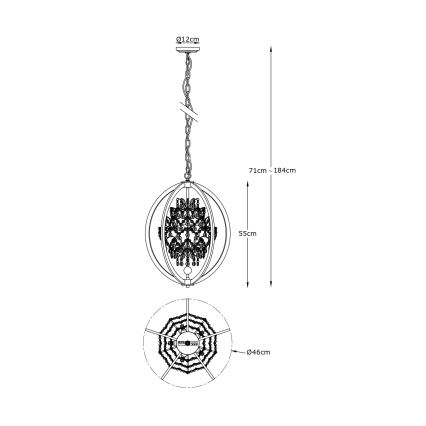 Zuma Line - Lustr na řetězu 5xG9/42W/230V mosaz