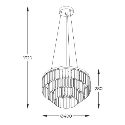 Zuma Line - Křišťálový lustr na lanku 4xE14/40W/230V černá