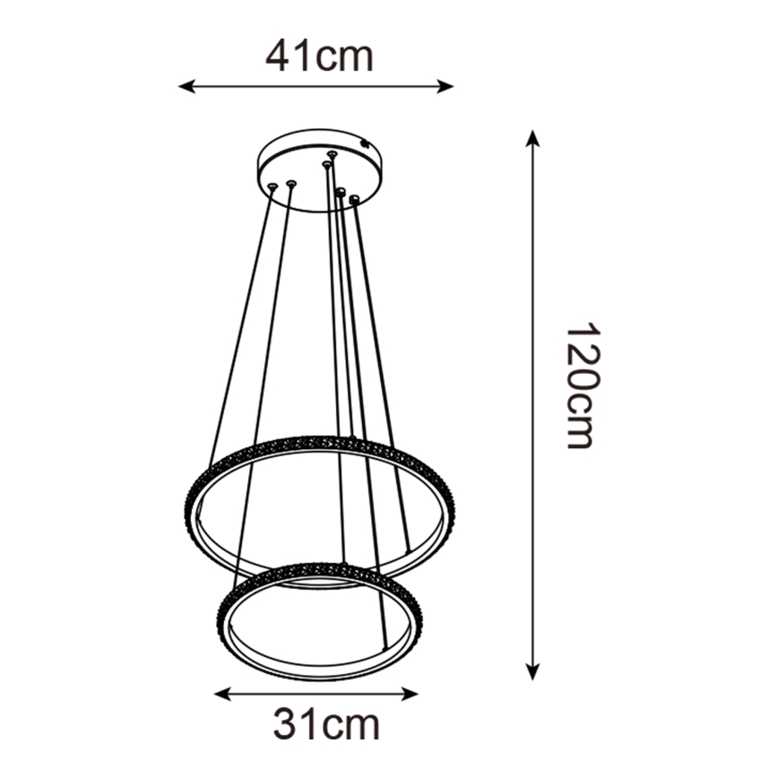 Zuma Line - LED Lustr na lanku RIDE LED/22W/230V + LED/14W pr. 41 cm černá