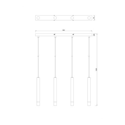 Zuma Line - Lustr na lanku 4xG9/5W/230V černá
