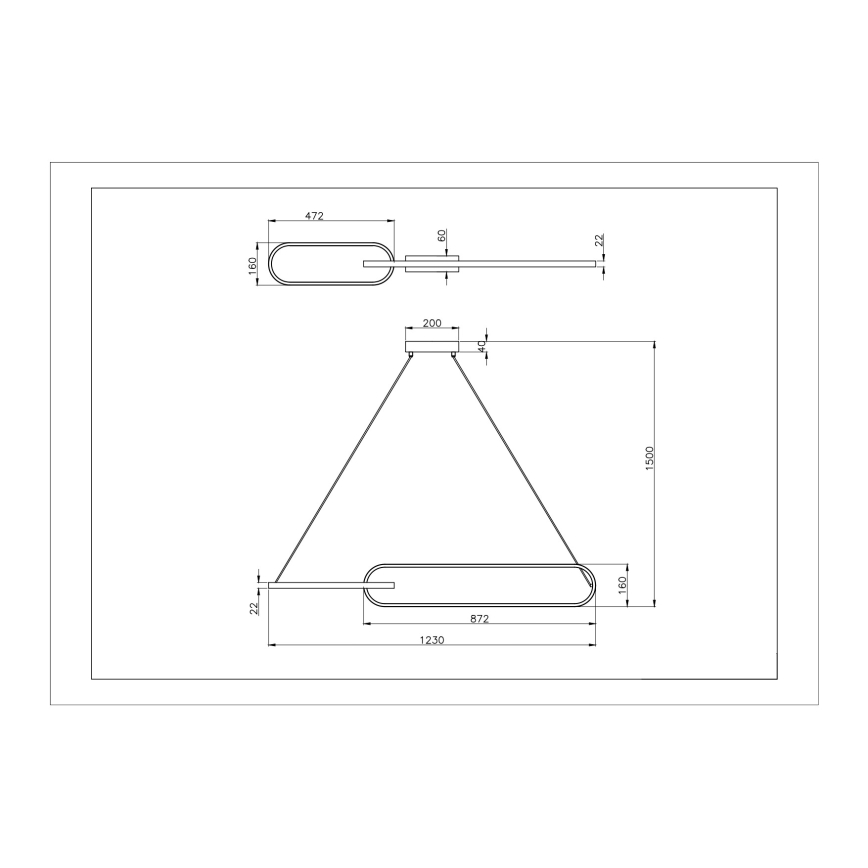 Zuma Line - LED Lustr na lanku 2xLED/40W/230V černá/zlatá