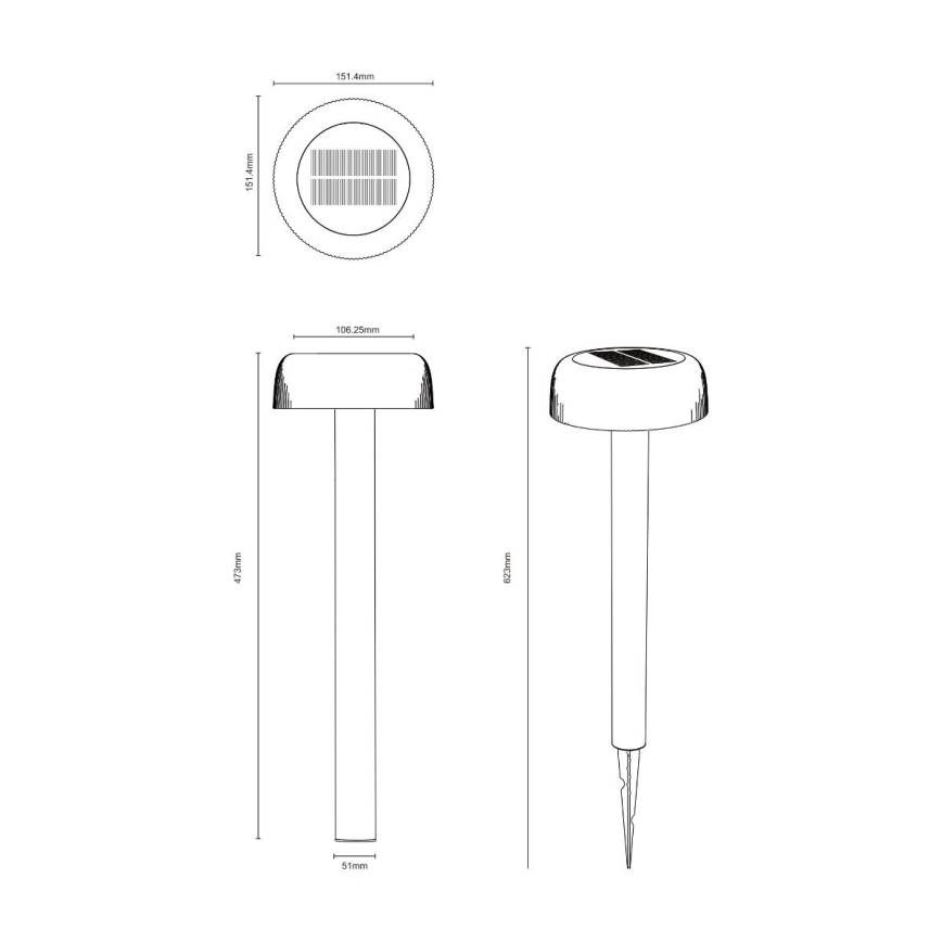 Zuma Line - LED Solární lampa LED/2,5W/2000 mAh IP44 černá