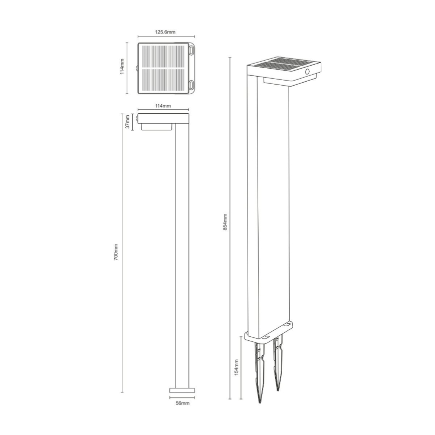 Zuma Line - LED Solární lampa se senzorem pohybu a soumraku LED/4,5W/2000 mAh IP44 černá