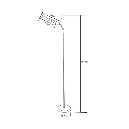 Zuma Line - LED Stmívatelná stojací lampa LED/10W/230V 3000/4500/6500K černá
