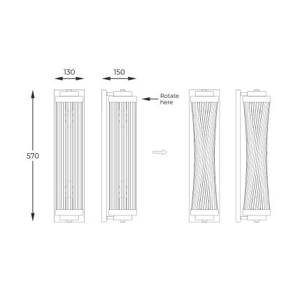 Zuma Line - Nástěnné svítidlo 2xE14/60W/230V zlatá