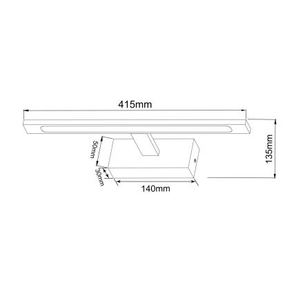 Zuma Line - LED Koupelnové osvětlení zrcadla LED/12W/230V 41 cm IP44 černá