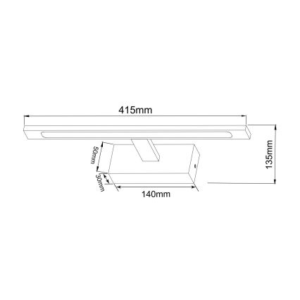 Zuma Line - LED Koupelnové osvětlení zrcadla LED/12W/230V 41 cm IP44 lesklý chrom