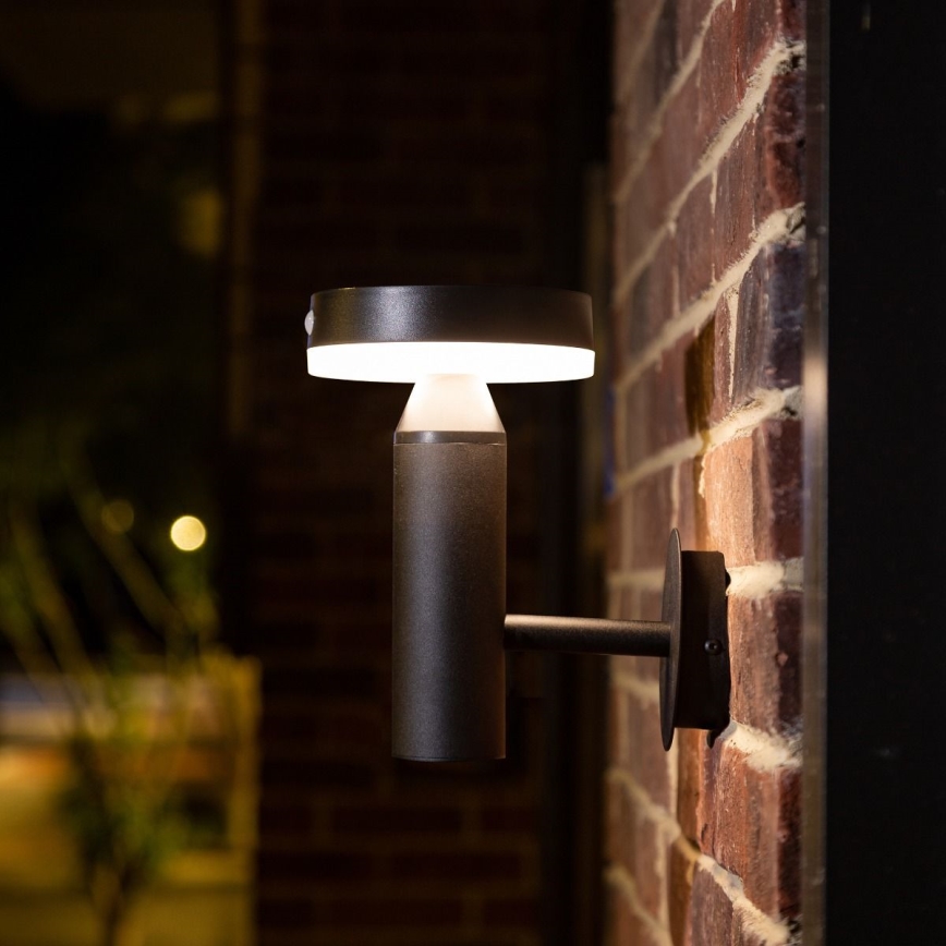 Zuma Line - LED Solární nástěnná lampa se senzorem pohybu a soumraku LED/4,5W/2000 mAh IP44 černá